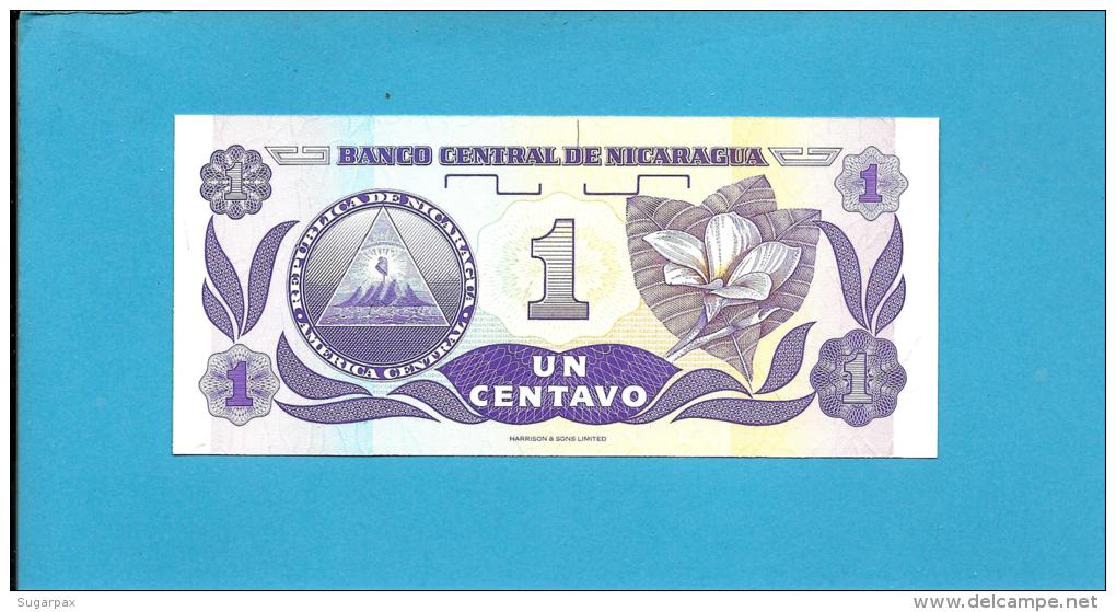 NICARAGUA - 1 Centavo - ND ( 1991 )  - P 167 - UNC. - Serie A/A - 2 Scans - Nicaragua