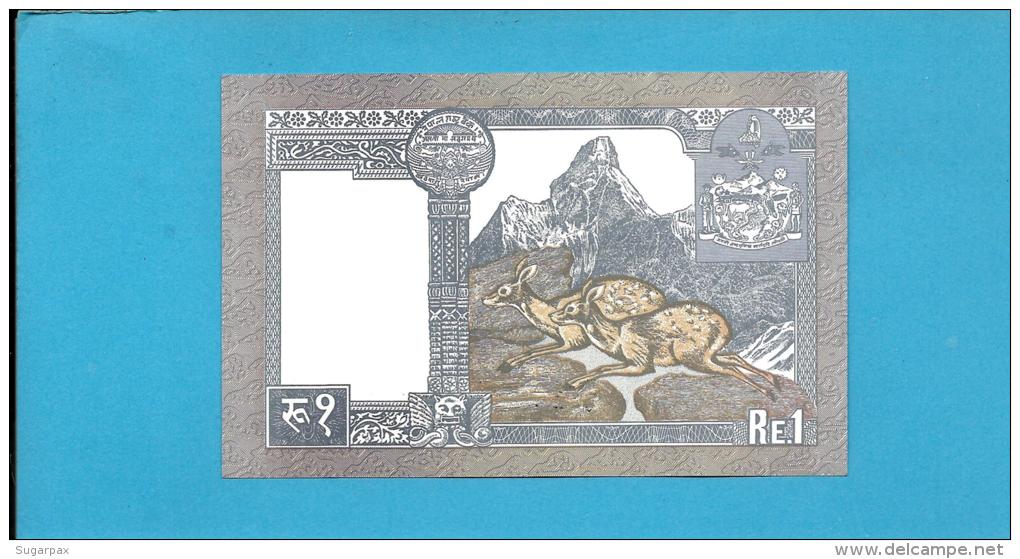 NEPAL - 1  Rupee - ND ( 1991 -  ) - P 37 - Sign. 13 - UNC. - King Birendra Bir Bikram - 2 Scans - Nepal