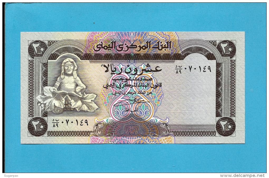 YEMEN ARAB REPUBLIC - 20 RIALS -  ND ( 1990 ) - P 26.b -  Sign. 8 - UNC. - Central Bank Of Yemen - 2 Scans - Jemen