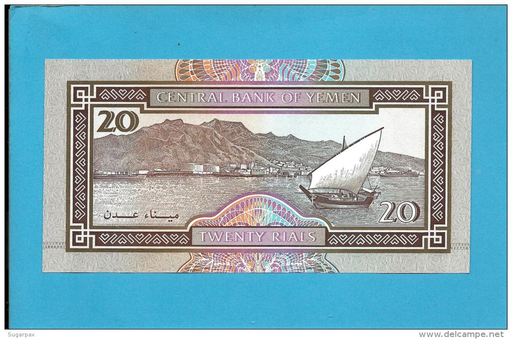 YEMEN ARAB REPUBLIC - 20 RIALS -  ND ( 1990 ) - P 26.b -  Sign. 8 - UNC. - Central Bank Of Yemen - 2 Scans - Yémen