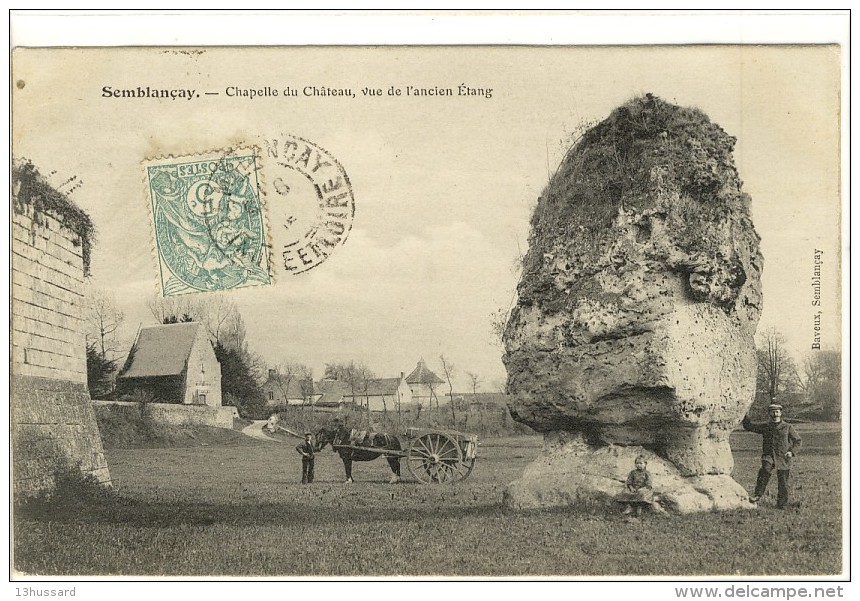 Carte Postale Ancienne Samblançay - Chapelle Du Château, Vue De L'ancien Etang - Semblançay