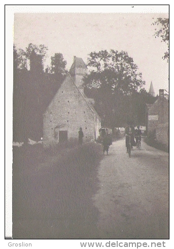 CREULLY CHATEAU (CALVADOS) PHOTO ANCIENNE AVEC CYCLISTES 1908 - Places