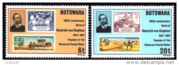 Botswana - 1981 150th Birth Anniversary Of Heinrich Von Stephan Set (**) # SG 477-478 , Mi 262-263 - UPU (Wereldpostunie)