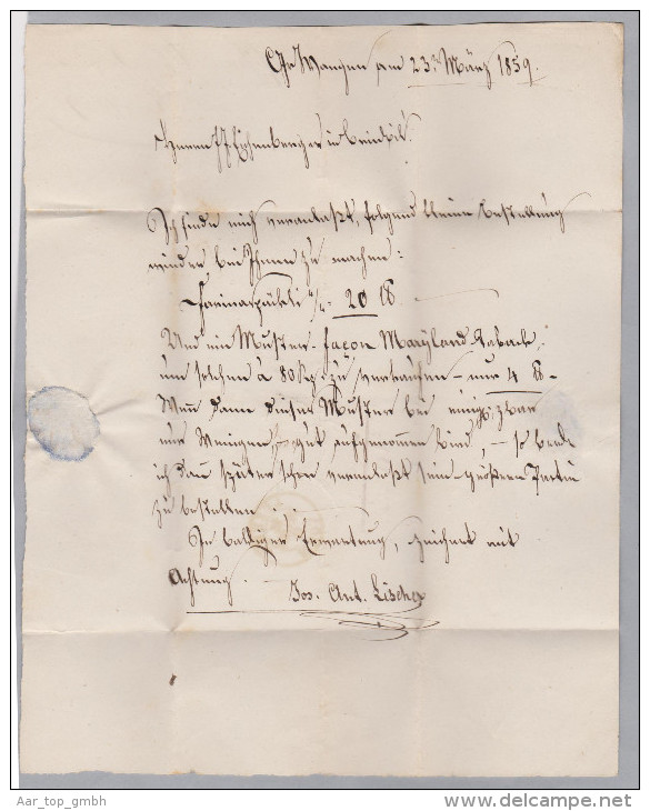 Heimat LU GROSSWANGEN Langstempel 1859-03-27 Luzern Brief Nach Beinwil - ...-1845 Vorphilatelie