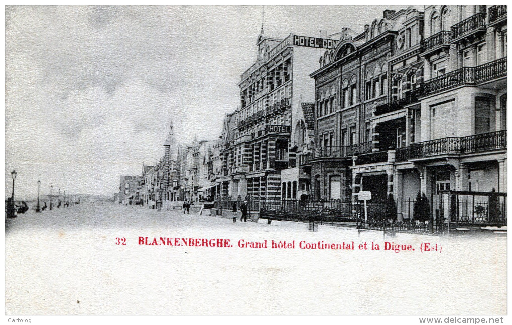 Blankenberghe. Grand Hôtel Continental Et La Digue (Est) - Blankenberge