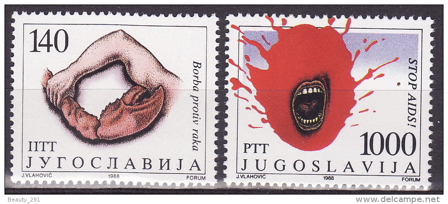 Yugoslavia 1988. Fight Against Cancer And AIDS, MNH(**) Mi 2298/99 - Neufs