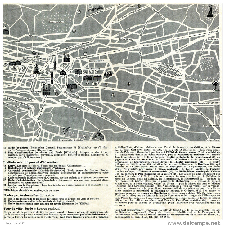 SAINT-GALL  SUISSE   DÉPLIANT PHOTOS ET CARTE - Cuadernillos Turísticos