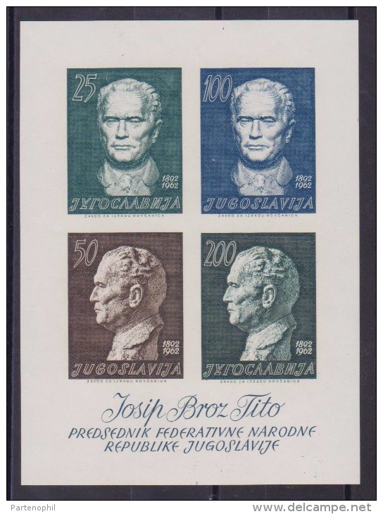 ** 1962 JUGOSLAVIA FOGLIETTO NUOVO MNH SHEET TITO BF 8 CAT. € 40,00 - Ungebraucht