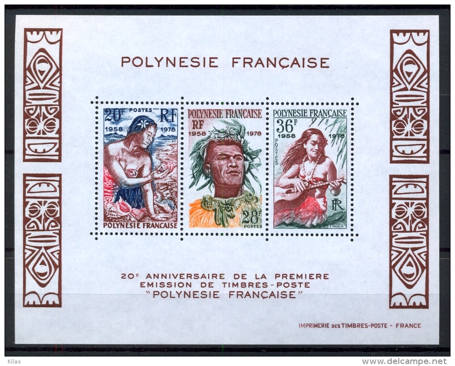 FRENCH POLYNESIA 1978 Stamp Anniversary - Hojas Y Bloques