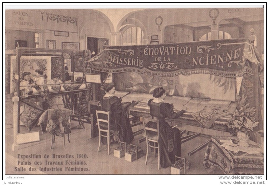 EXPOSITION DE BRUXELLES 1910 PALAIS DES TRAVAUX FEMIMINS SALLE CPA BON ÉTAT - Autres & Non Classés