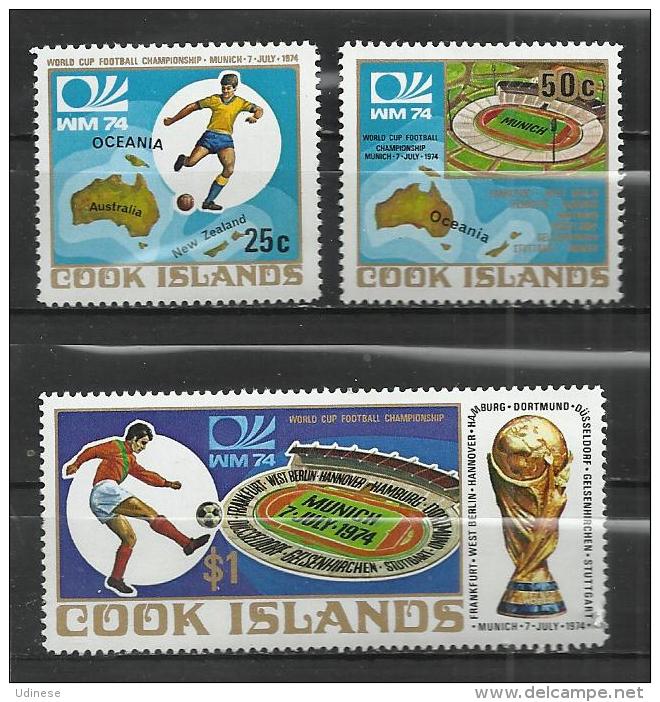 COOK ISLANS 1974 - FOOTBALL WORLD CUP - CPL. SET - MNH MINT NEUF NUEVO - Cook