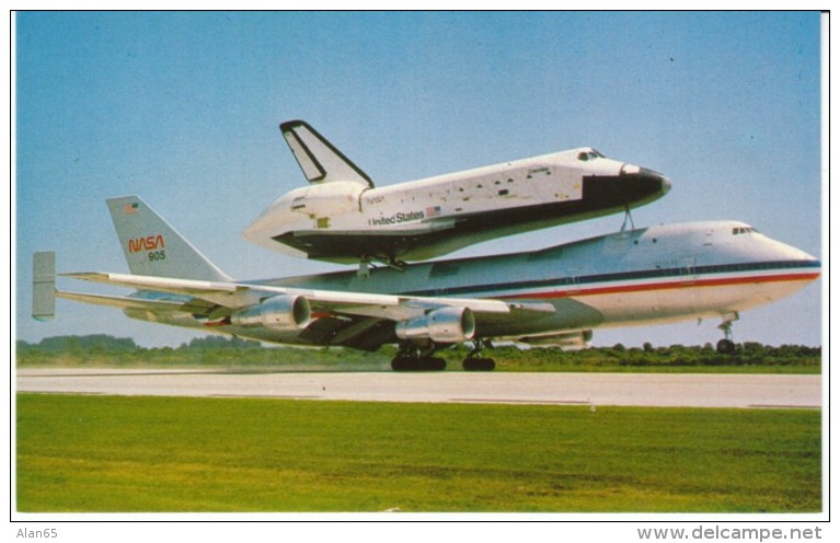 Space Shuttle 'Columbia' Piggyback On 747 Jet Aircraft 2 Weeks After 1st Mission Of Shuttle, C1980s Vintage Postcard - Raumfahrt