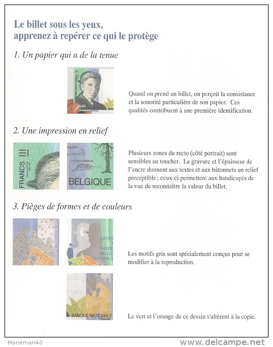 DEPLIANT édité Pour L´émission Du BILLET DE 500 Francs Belges (Centenaire De René MAGRITTE) - Autres & Non Classés