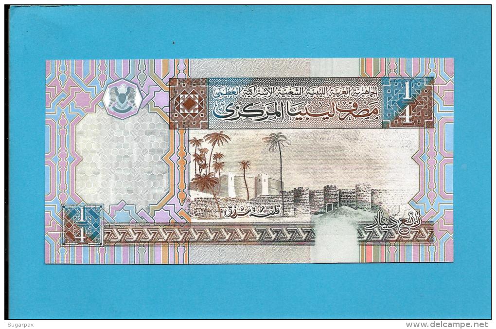 LIBYA - 1/4 Dinar - ( 2002 ) - P 62 -  UNC. - Sign. 4 - Series 5 -  See 2 Scans - Libyen