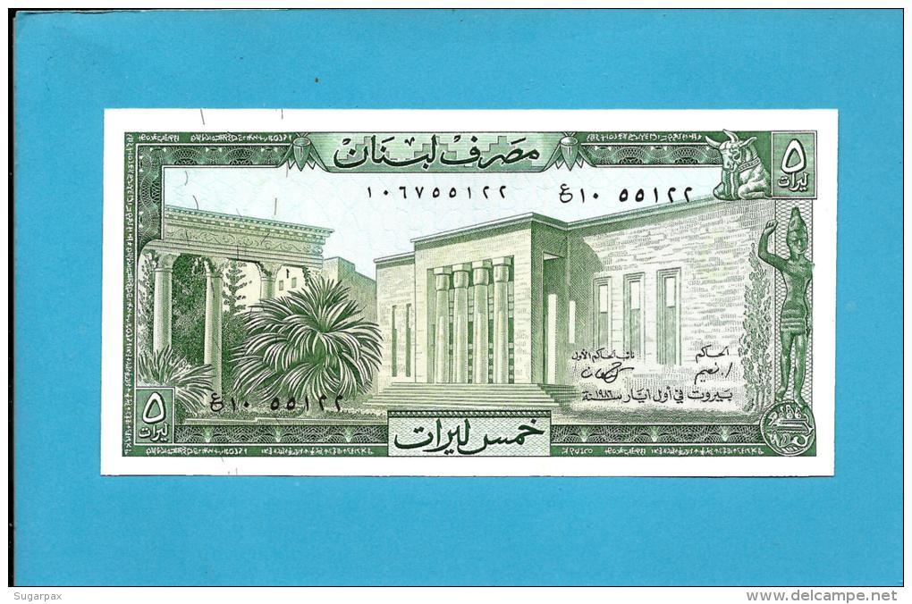 LEBANON - 5 LIVRES - 1986 - P 62.d - UNC. - 2 Scans - Libanon