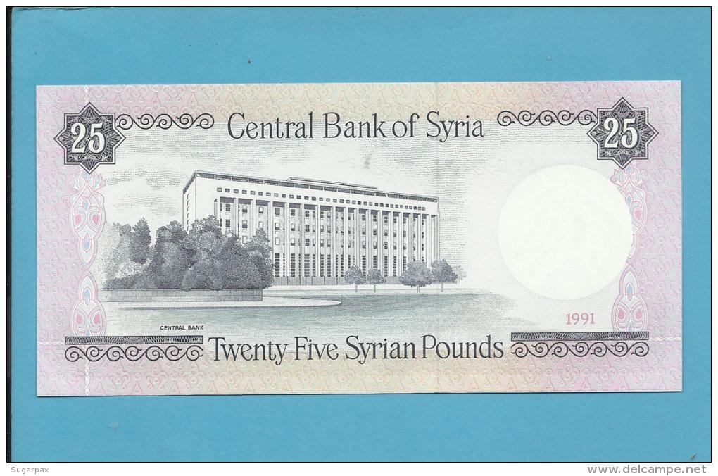 SYRIA - 25 POUND - 1991 - Pick 102.e - UNC. - 2 Scans - Syrie