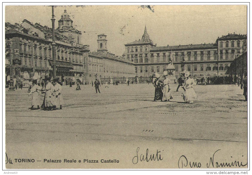 Riproduzione Di Antica Cartolina Da Collezione Privata - Torino - Palazzo Reale E Piazza Castello - Palazzo Reale