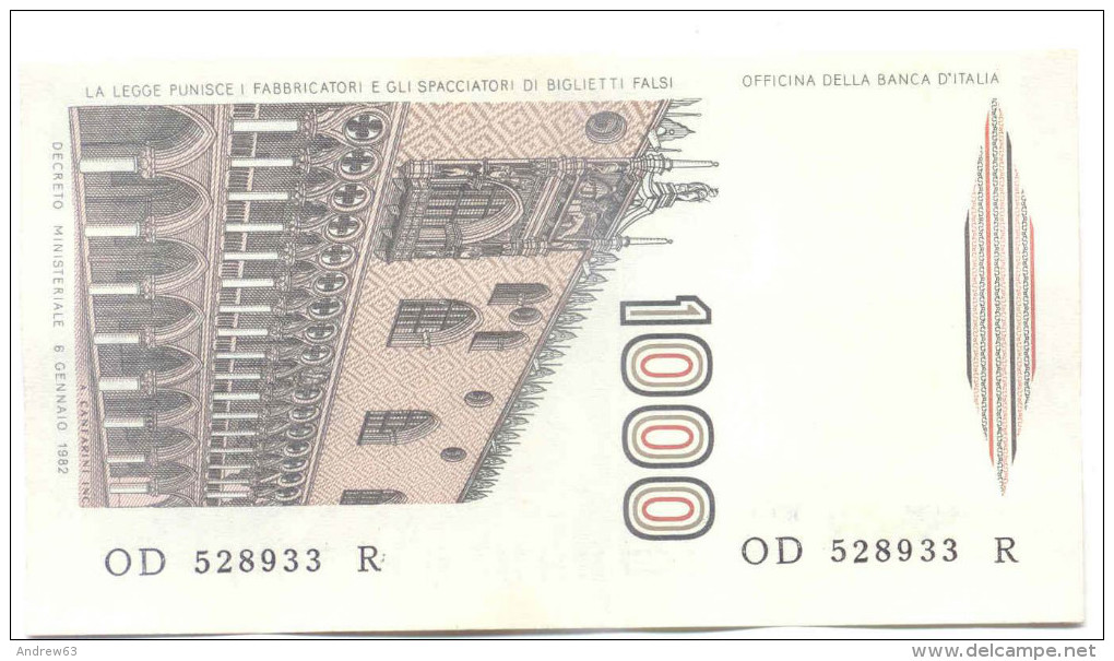 ITALIA - ITALY - 1000 Lire Marco Polo - 1982 - Serie D - Non Circolata - Fior Di Stampa - 1000 Lire