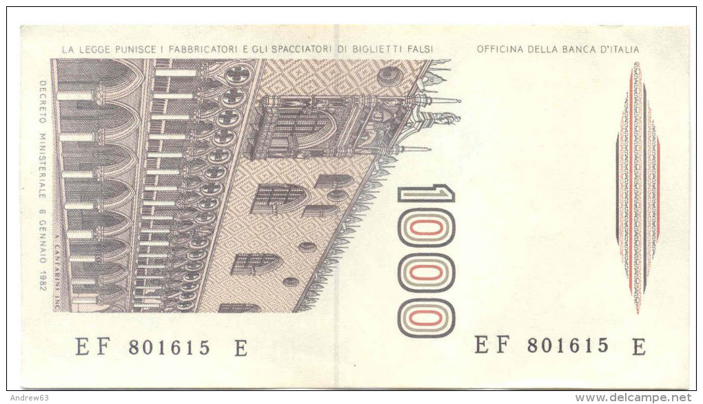 ITALIA - ITALY - 1000 Lire Marco Polo - 1982 - Serie F - Non Circolata - Fior Di Stampa - 1000 Lire