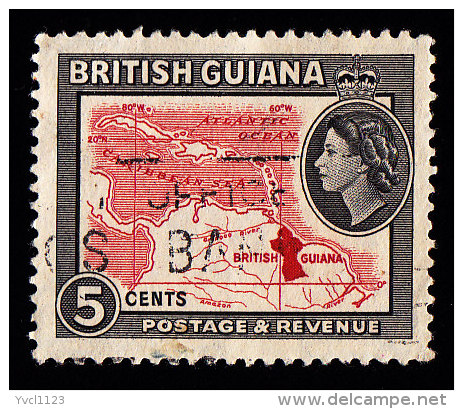 BRITISH GUIANA - Scott #257 Map (*) / Used Stamp - British Guiana (...-1966)