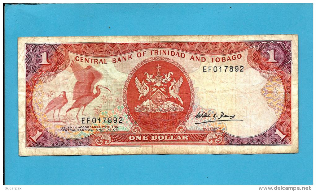 TRINIDAD AND TOBAGO - 1 DOLLAR - ND ( 1985 ) - Pick 36.b - Sign. 5 - 2 Scans - Trinidad & Tobago