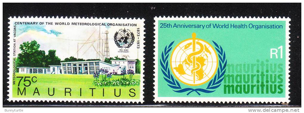 Mauritius 1973 WHO & Int'l Meteorological Cooperation MNH - OMS