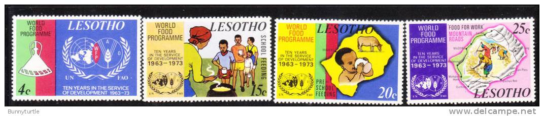 Lesotho 1973 World Food Program 10th Anniversary Map FAO MNH - Against Starve