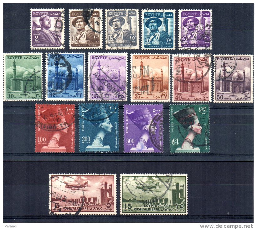 Egypt - 1953 - Definitives (Part Set) - Used - Usados