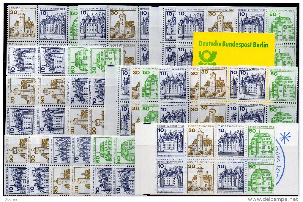 überkomplett Zusammendrucke Burgen 1980 Berlin 16ZD,Blocks,HBl.19+MH 11 ** 73€ Booklet Se-tenant,sheet,carnet Bf Germany - Sonstige & Ohne Zuordnung