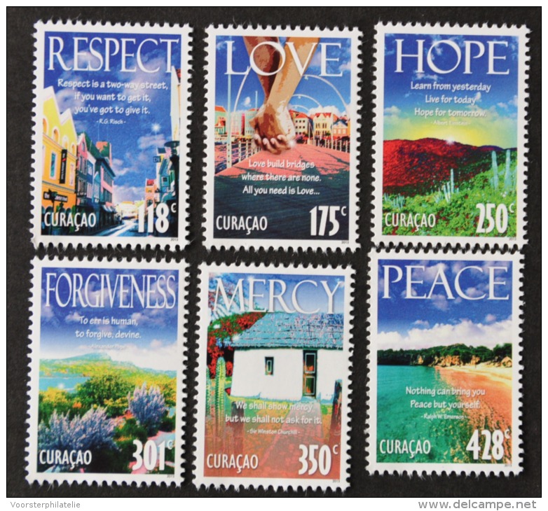 CURACAO ++ NEW ++ 2013  VIRTUES RESPECT LOVE HOPE PEACE MNH NEUF ** - Curaçao, Antilles Neérlandaises, Aruba