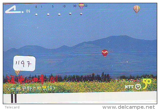 Telecarte JAPON * BALLON * MONTGOLFIERE (1197) Hot Air Balloon * Aerostato * Heißluft PHONECARD JAPAN - - Sport