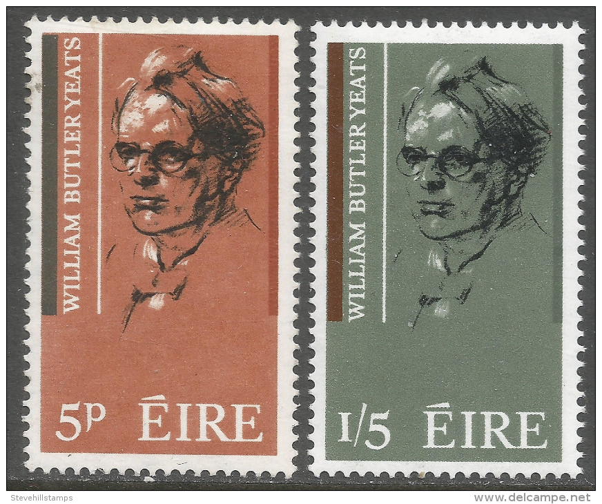 Ireland. 1965 Yeat's Birth Centenary. MH Complete Set. SG207-208 - Neufs