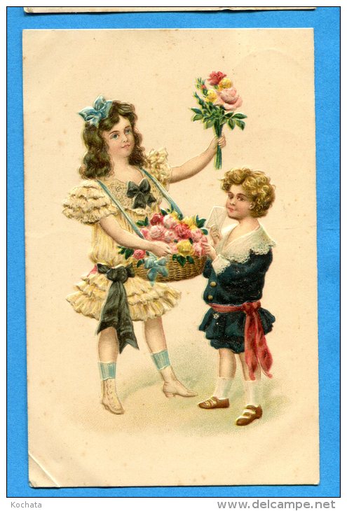 Madd401, Jeune Fille Vendant Des Roses, Belle Fantaisie, Relief,  Petit Pli D'angle, Circulée 1907 - Altri & Non Classificati