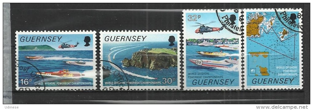 GUERNSEY 1988 - SPEEDBOATS - CPL. SET - USED OBLITERE GESTEMPELT USADO - Bateaux