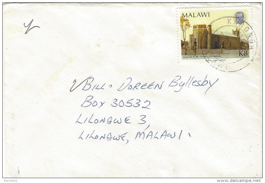 Malawi 1999 Karonga Church K8 Domestic Cover - Malawi (1964-...)