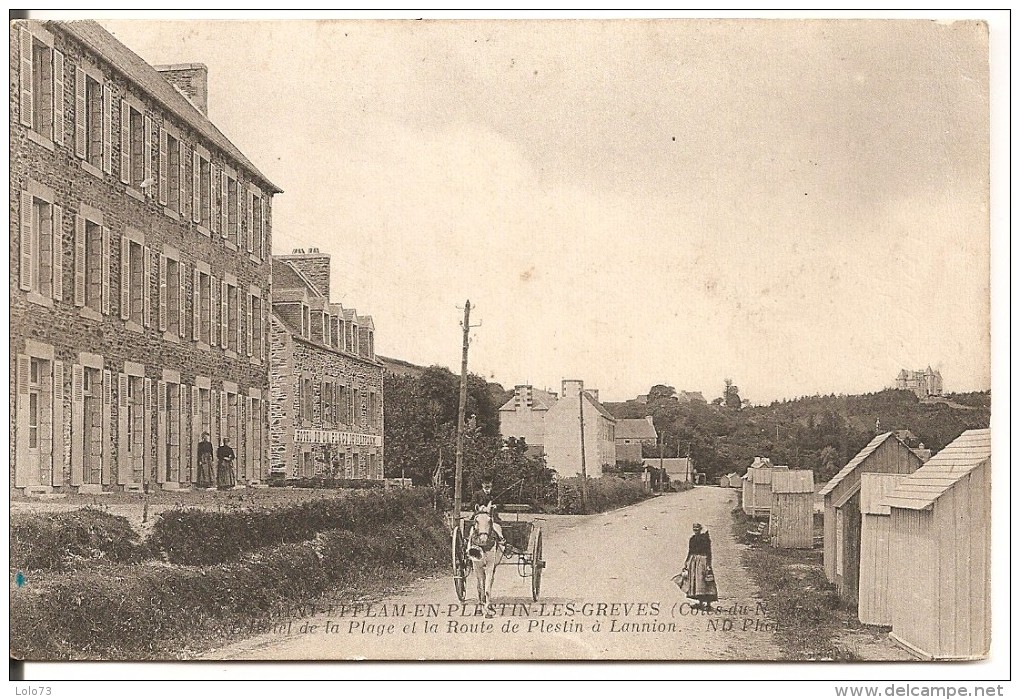 Saint-Efflam En Plestin-les-Grèves - L'Hôtel De La Plage Et La Route De Plestin à Lannion - Plestin-les-Greves