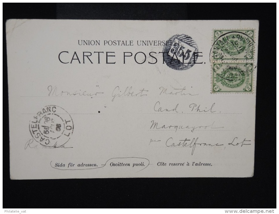 FINLANDE - C.P. De Naantalin Kirkon Sisusta En 1905 Pour La France - Aff Et Obl. Plaisant  - à Voir - P7924 - Storia Postale