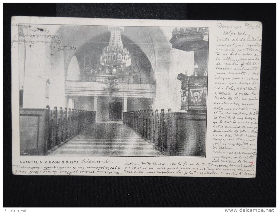 FINLANDE - C.P. De Naantalin Kirkon Sisusta En 1905 Pour La France - Aff Et Obl. Plaisant  - à Voir - P7924 - Lettres & Documents