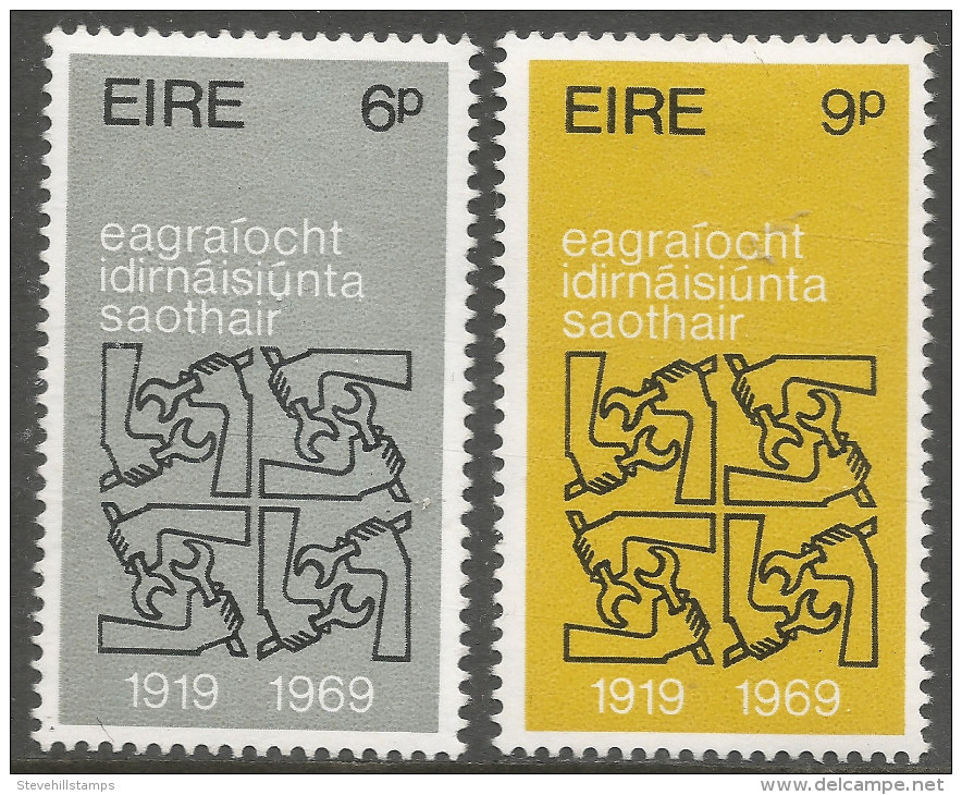 Ireland. 1969 50th Anniv Of International Labour Organisation (ILO). MH Complete Set. SG 269-270 - Neufs