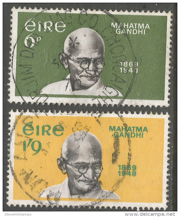 Ireland. 1969 Birth Centenary Of Mahatma Ghandi. Used Complete Set. SG272-273 - Usati