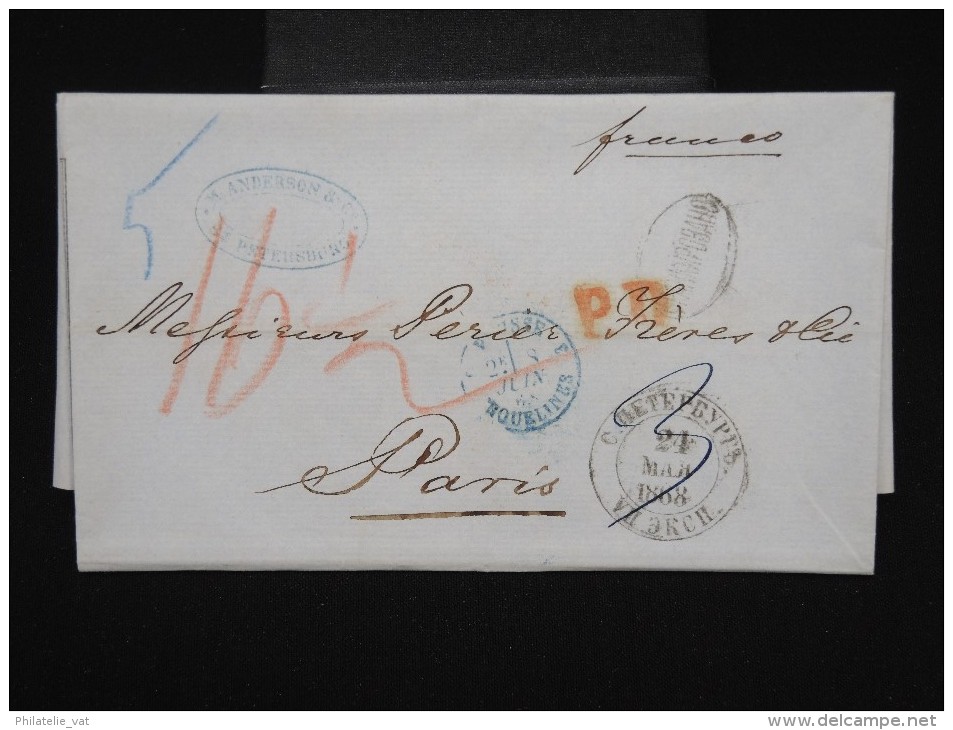 RUSSIE -Lettre ( Avec Texte ) De St Petersbourg Pour Paris En 1868 - à Voir- P7932 - Storia Postale