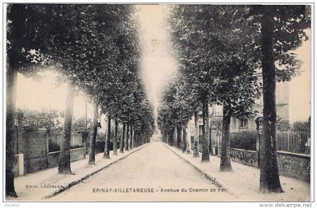 Cpa Epinay Villetaneuse AVENUE DU CHEMIN DE FER - Villetaneuse