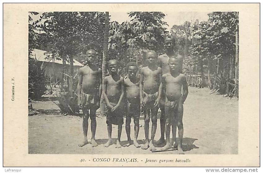 Pays Divers- Afrique -ref D807- Congo Francais - Jeunes Garcons Bacoulis   -carte Bon Etat  - - Congo Français