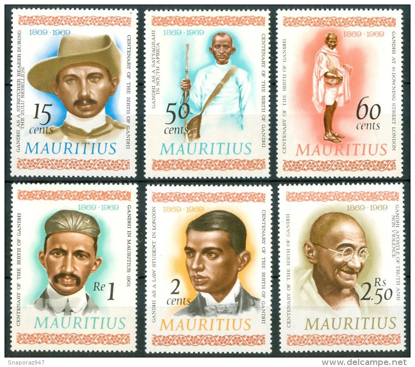 1969 Mauritius Mahatma Gandhi Set MNH** B159/BL7 - Mahatma Gandhi