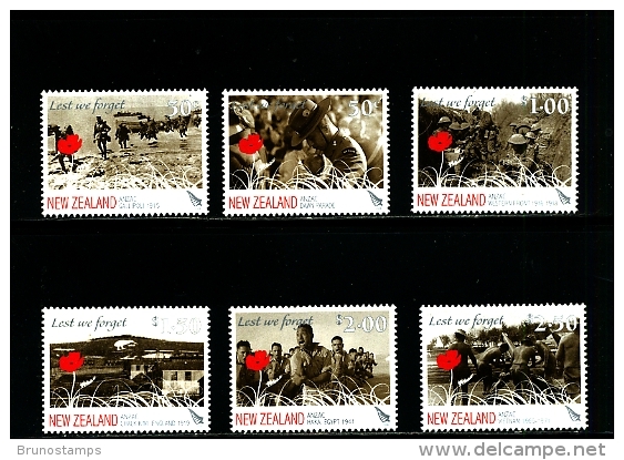 NEW ZEALAND - 2008  ANZAC  I  SET  MINT NH - Unused Stamps