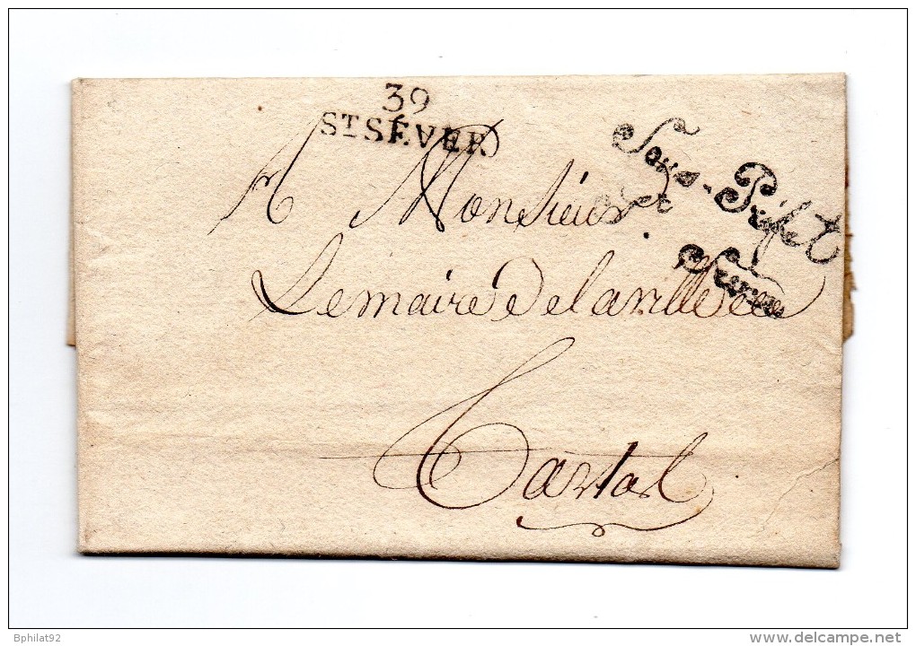 !!! MARQUE POSTALE DE ST SEVER (LANDES) + FRANCHISE "LE SOUS PREFET DE ST SEVER" SUR LETTRE DE 1807 - 1801-1848: Précurseurs XIX