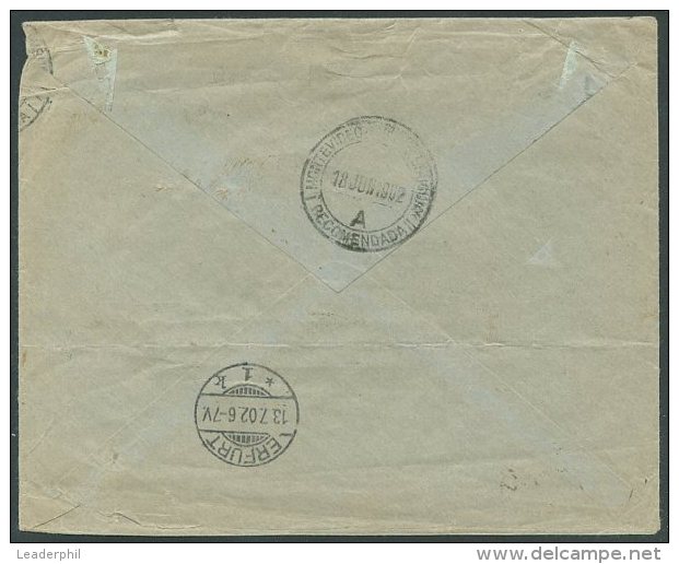 URUGUAY TO GERMANY ROSARIO Cancel - Registered Cover 1902 - Uruguay