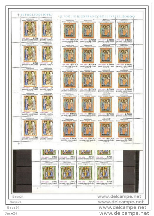 1989 Vaticano Vatican VISITAZIONE 20 Serie Di 3v. In Foglio MNH** Sheet - Nuovi