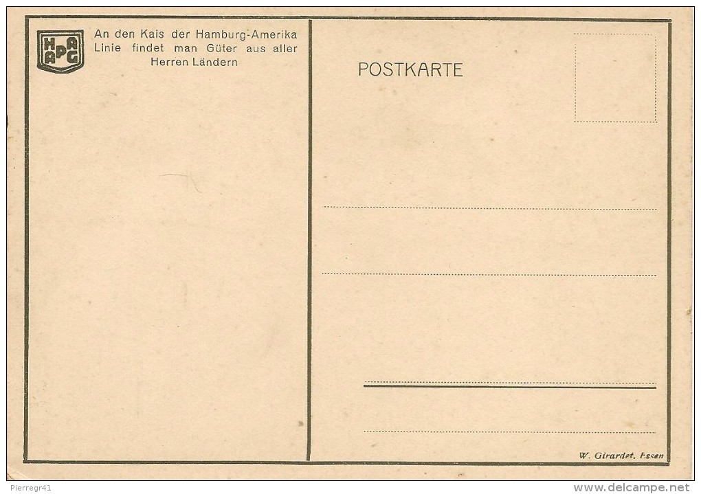 CPA-1920-PAQUEBOT-ALLEMAND-KAISER WILHELM HAFEN-Ligne HAMBOURG AMERIKA LINIE- Dans PORT HAMBOURG-BE - Paquebots