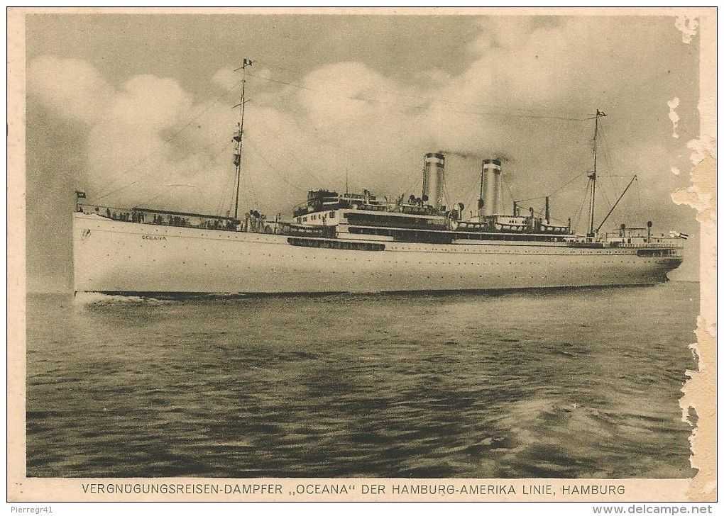 CPA-1920-PAQUEBOT-ALLEMAND-OCEANA-Ligne HAMBOURG AMERIKA LINIE- -BE COURANT - Dampfer